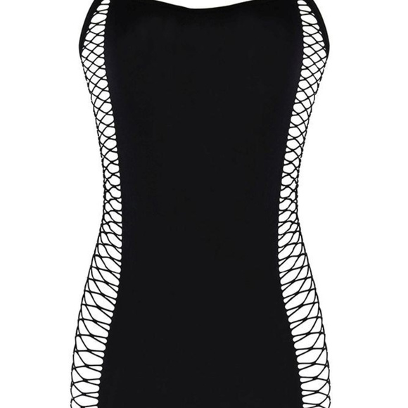 Lapdance Lingerie Black Pop'N Lock Mini Dress - Picture 3 of 3